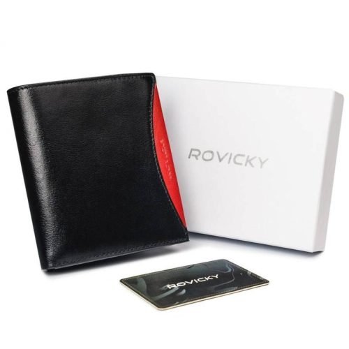 Férfi Bőr Pénztárca 1552-03-Bor-1348 Black-Red