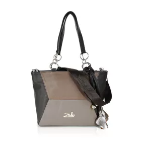  Zellia 26071 barna-taupe női válltáska, oldalpánttal 39 x 27 x 15 cm