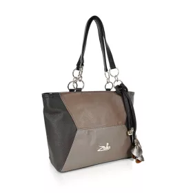  Zellia 26071 barna-taupe női válltáska, oldalpánttal 39 x 27 x 15 cm