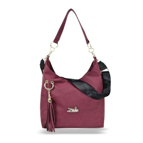 Zellia bordó női válltáska, crossbody 39 x 30 x 12 cm