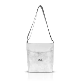   Zellia Zlb103 fehér-ezüst női oldaltáska, crossbody 27 x 23 x 9 cm