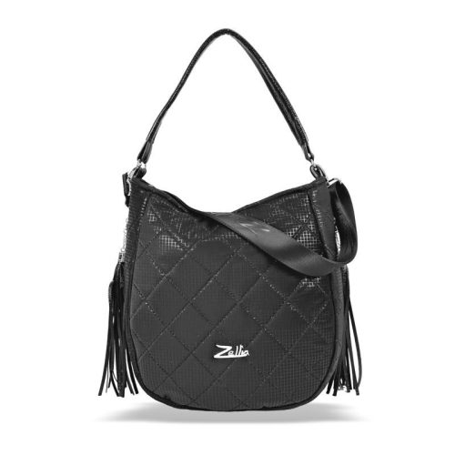 Zellia ZLB181 fekete -steppelt női válltáska, oldaltáska 32 x 31 x 11 cm