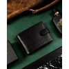 Rovicky férfi fekete színű átfogópántos bőrpénztárca RFID, 12,5×9,5 cm