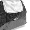 Zellia fekete-ezüst krokodilmintás női válltáska, crossbody 31 x 28 x 12 cm