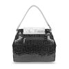 Zellia fekete-ezüst krokodilmintás női válltáska, crossbody 31 x 28 x 12 cm