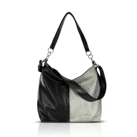   Zellia ZLB471 Groove fekete-ezüst női válltáska 34 x 33 x 7 cm