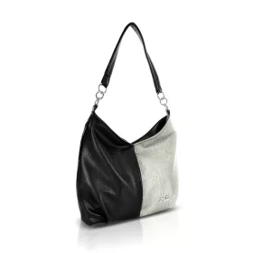   Zellia ZLB471 Groove fekete-ezüst női válltáska 34 x 33 x 7 cm