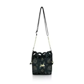   Zellia 25096 D2 fekete női oldaltáska, bucket bag 23 x 19,5 x 7,5 cm