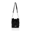 Zellia 26050 fekete virágdíszes vödörtáska, bucketbag 23 x 19,5 x 7,5 cm