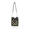 Zellia 26050 fekete-arany virágdíszes vödörtáska, bucketbag 23 x 19,5 x 7,5 cm