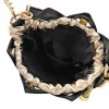 Zellia 26050 fekete-arany virágdíszes vödörtáska, bucketbag 23 x 19,5 x 7,5 cm