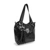 Zellia fekete krokodilbőr mintás női válltáska, crossbody 37 x 33 x 15 cm