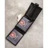 Peterson fekete férfi bőr pénztárca kulcstartóval, RFID 13×10 cm