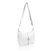 Zellia fehér-ezüst női oldaltáska, crossbody 24 x 21 cm