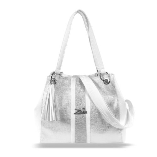 Zellia 24077 fehér-ezüst női válltáska 35 x 30 x 13 cm