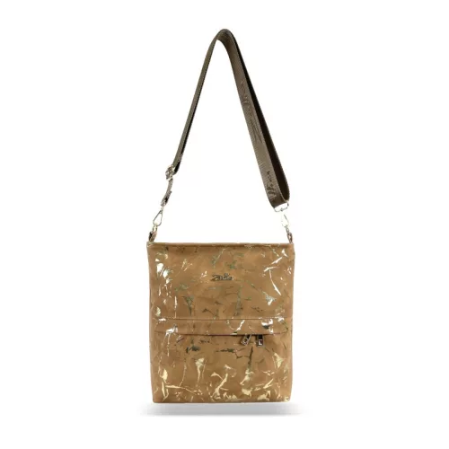 Zellia Zlb274 női taupe- arany márványos mintázatú oldaltáska 28 x 26 x 6 cm
