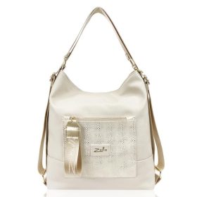   Zellia 19010 bézs női válltáska, hátizsákká alakítható 35 x 33 x 12 cm
