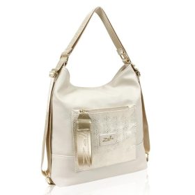   Zellia 19010 bézs női válltáska, hátizsákká alakítható 35 x 33 x 12 cm