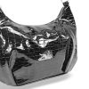 Zellia 24168 fekete krokodilmintás lakk női válltáska 32 x 25 x 10 cm