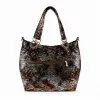 Zellia  Zlb475  Python fekete piton mintás női válltáska, oldalpánttal 34 x 29 x 14 cm
