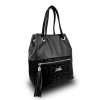 Zellia 24125 fekete-párduc mintás válltáska  30 x 27 x 15 cm