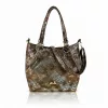 Zellia Zlb475 Python bronz-ezüst női válltáska, oldaltáska 34 x 29 x 14 cm