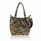 Zellia Zlb475 Python bronz-ezüst női válltáska, oldaltáska 34 x 29 x 14 cm