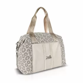   Zellia 24128 Pantera párduc mintás krém-taupe női sporttáska, gymbag 40 × 30 × 19 cm
