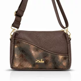 Zellia ZLB479 barna-bronz női oldaltáska 25 × 17 × 9 cm