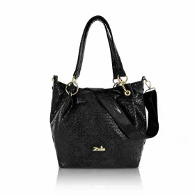   Zellia Zlb475 Mesh fekete női válltáska, oldaltáska 34 x 29 x 14 cm