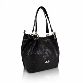   Zellia Zlb475 Mesh fekete női válltáska, oldaltáska 34 x 29 x 14 cm