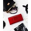 Peterson nagyméretű piros nőii bőr pénztárca 19,5×10 cm