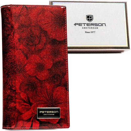 Peterson piros női bőr pénztárca 19 x 10 x 2.5 cm