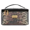 Peterson Ptn Kos-Da-18-3545 fekete flitteres női kozmetikai táska 21 x 14 x 12 cm