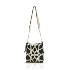   Zellia 25096 arany-fekete női oldaltáska, bucketbag 23 x 19,5 x 7,5 cm