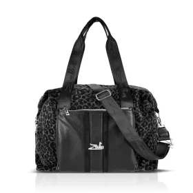   Zellia 24128 Pantera fekete párducmintás női sporttáska 40 × 30 × 19 cm