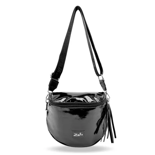 Zellia 21028 fekete lakk női oldaltáska 23 × 23 cm