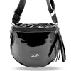 Zellia 21028 fekete lakk női oldaltáska 23 × 23 cm