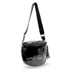 Zellia 21028 fekete lakk női oldaltáska 23 × 23 cm