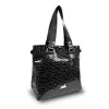 Zellia 23104 fekete lakk, krokodilmintás női válltáska 38 x 36 x 13 cm