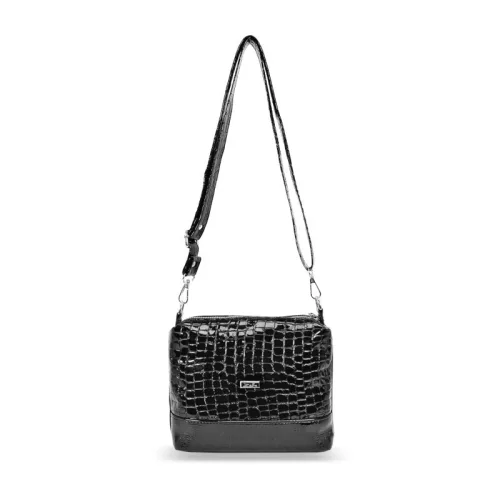 Zellia Zvn24011 krokodilbőr mintás, lakkbőr női oldaltáska, crossbody 22 x 18 x 9 cm