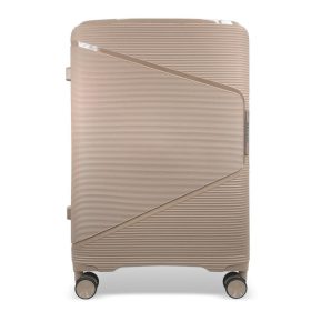   Zellia drapp közepes méretű, keményfalú bőrönd 65 x 44 x 25 cm