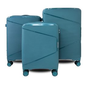   Zellia türkiz 3 db-os, keményfalú bőrönd szett 55-65-75 cm